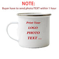 Axyaa Enamel Mug: Custom Print with Logo, Text & Photo, 350ml Office Water Cup