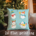 Axyaa Christmas Snowman Santa Pillows for Sofa Bedroom Car - Rectangular Cushion Cover