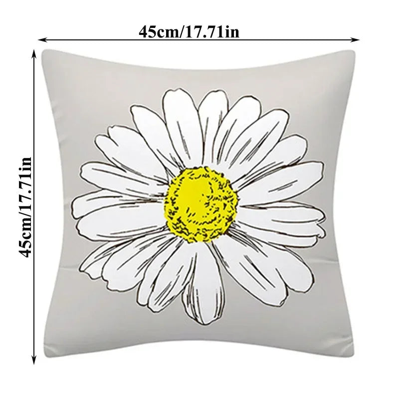 Flower Letter Print Cushion Cover for Stylish Home Decor by Axyaa