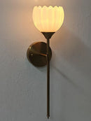 Axyaa Floral Glass Wall Sconce: LED Bedroom/Living Room Lamp