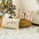 Axyaa Merry Winter Holiday Party Cushion Cover Sofa Linen Waist Pillow Cover