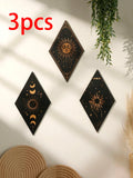Axyaa Wooden Witchy Wall Pediments Moon Stars Sun Phases Snake Wall Decor