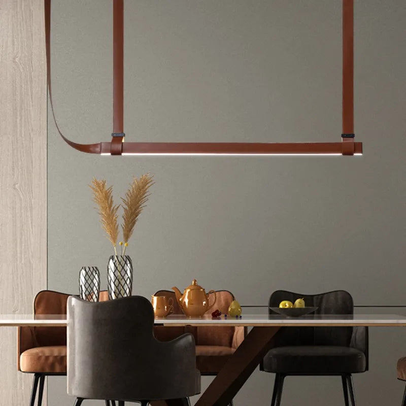 Axya Modern Leather Pendant Lamps for Dining Living Room Lighting