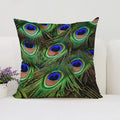 Axyaa Peacock Feathers Cushion Cover Set for Bed and Sofa