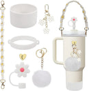 Axyaa 7/8pcs Cup Set: Handle Strap, Boot, Straw Cover, Charms for 40oz 30oz Tumbler