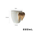 Axyaa Angel Wings Ceramic Mug with Gold Handle - White, 380ml