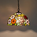 Axyaa Handcrafted Peacock Dragonfly Glass Pendant Light - Artisan Leaf Pattern Lighting