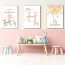 Axyaa Sun Wildflowers Rainbow Nursery Wall Art Print