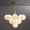 Axyaa Pure Copper Glass Chandelier LED Pendant Lamp for Modern Light Luxury Décor