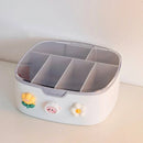 Axyaa Kawaii Plastic Desk Organizer with Sticker Lid for Cute Stationery Storage