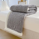 Axyaa Butterfly Jacquard Fleece Blanket: Luxurious 3D Butterfly Design, Thick & Warm for Bed Sofa