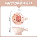 Axyaa Ceramic Noodle Bowl with Handle, Personal Tableware, Soup Plate