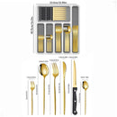 Axyaa 48pc Stainless Steel Tableware Set Knife Fork Spoon Dessert Steak Knife