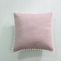Axyaa Striped Pattern Ball Edge Pillow Case 45x45cm for Living Room Sofa