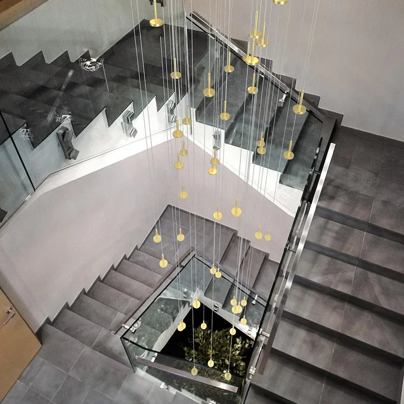 Axyaa Nordic Minimalist Chandelier: Modern Staircase & Living Room Lighting Fixtures