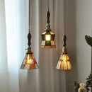 Axyaa LED Glass Copper Pendant Lights for Kitchen Living Room Bedroom Vintage Style