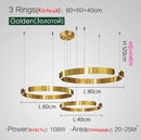 Axyaa LED Full Spectrum C-ring Pendant Light: Modern Luxury Minimalist Lighting for Home Decor.