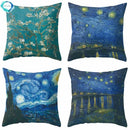 Axyaa Van Gogh Style Oil Painting Cushion Cover 45x45cm Square Pillow Case