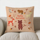 Axyaa Autumn Leaf Pattern Throw Pillow Cover for Sofa, Bedroom & Car