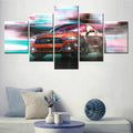 Sports Cars Ford Mustang Drift Canvas Wall Art Print Set by Axyaa