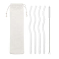 Axyaa Eco-Friendly Glass Straws - Colorful, High-Quality, Set of 6