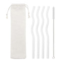 Axyaa Eco-Friendly Glass Straws - Colorful, High-Quality, Set of 6