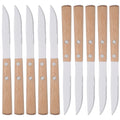 Axyaa Wood Handle Steak Knives Set Stainless Steel Cutlery Dinnerware Kit