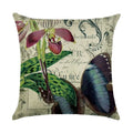 Axyaa Linen Butterfly Flower Sofa Cushion Cover 45*45 - Home Decor Printed Pillow Case