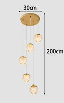 Axyaa LED Pendant Staircase Chandeliers for Living Room - Modern Indoor Hanging Light