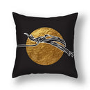 Axyaa Gold Leaf Flower Cushion Cover - Decorative Square Pillow for Home and Car