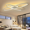 Axyaa Modern LED Chandelier Light - White/Black Aluminum Ceiling Lamp