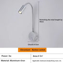 Axyaa LED Gooseneck Wall Lamp with Switch - Indoor Reading Light for Bedside & Study