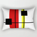 Axyaa Patchwork Stripe Polyester Cushion Cover, Classic Black Red Series, Geometric Design