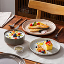 Axyaa Sesame Glaze Stoneware Dinnerware Set - 12/24 Pcs Plates Set