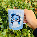 Axyaa Flower Penguin Ceramic Coffee Mug Office Cup for Ladies Children Birthday Gift