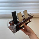 Acrylic Remote Control Organizer Holder Rack by Axyaa - Clear Display Box
