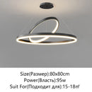 Axyaa Nordic LED Black Chandelier: Modern Pendant for Living Room, Bedroom, Dining, Kitchen