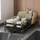 Adjustable Kitchen Drying Rack Organizer for Bowls & Plates - Axyaa Storage Shelf