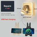 Axyaa USB Interface Dimmable LED Wall Lamp With Switches, Modern Metal Body & Acrylic Lampshade