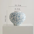Axyaa Retro Ceramic Bottle Vase | Hand-painted Chinese-style Flower Arrangement Jar