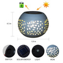 Axyaa Solar LED Garden Lantern: Elegant Metal Elliptical Design, Waterproof with Shadow Projection