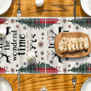 Axyaa Christmas Deer Table Runner - Farmhouse Dining Decor