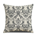Axyaa Grey Geometric Linen Cushion Cover for Sofa Living Room Decor