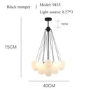 Axyaa Frosted Glass Ball Black Gold Chandelier Pendant Lights