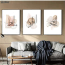 Axyaa Beige Abstract Islamic Canvas Print Arabic Calligraphy Wall Art