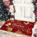 Axyaa Christmas Home Decoration Door Mat with Santa Snowman Tree Print