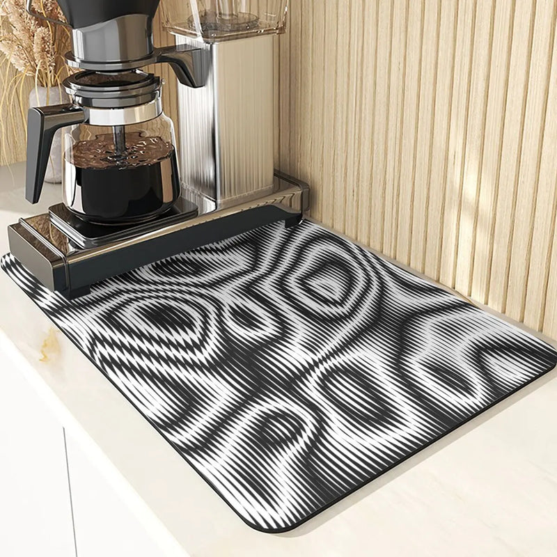 Axyaa Geometric Coasters Set of 4 Black White Dining Table Placemats Mats