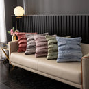 Axyaa Rabbit Fur Striped Throw Pillowcase - Soft Plush Cushion Cover for Home Sofa