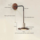 Axyaa LED Wall Lights Yellow Travertine Mid Century Modern Bedside Lamps
