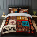 Axyaa Tribal Deer Wolf Bedding Set: Soft Breathable Duvet Cover + 2 Pillowcase, Home & Dorm Decor